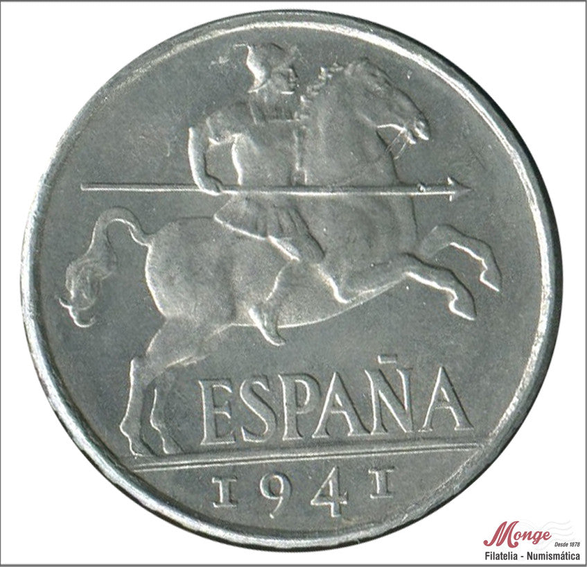 España - 1941 - Franco - Nº 00243a - SC-/SC - 10 centimos 1941 / Error PLVS con V