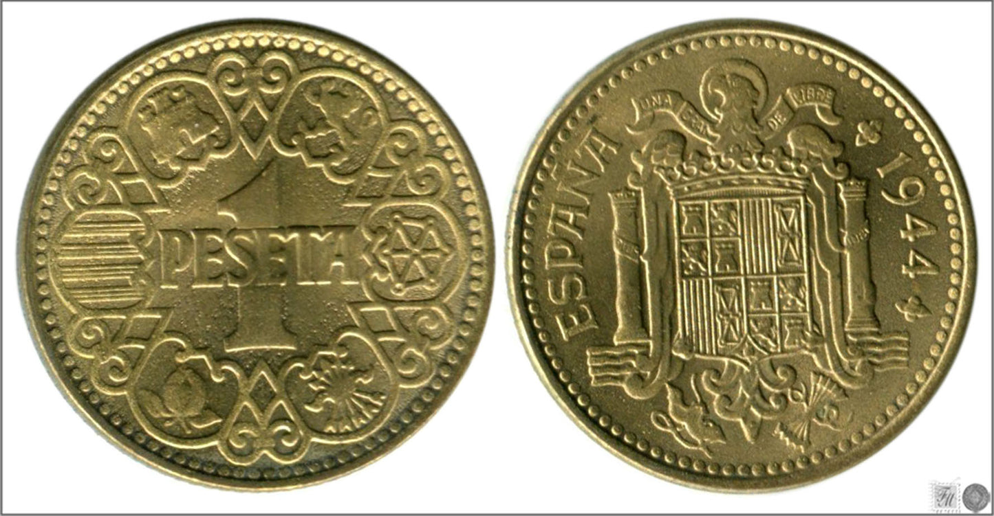 España - 1944 - Franco - Nº 00267 - S/C-/aUNC - 1 peseta 1944 / OCASION