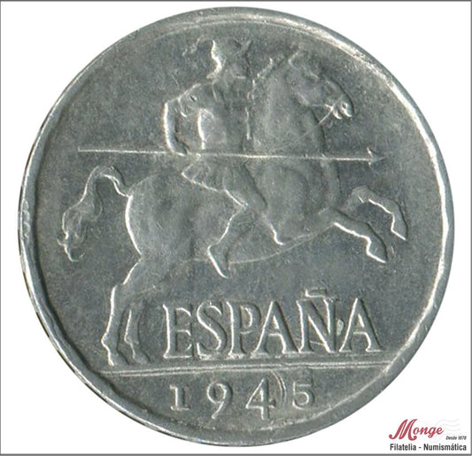 España - 1945 - Franco - Nº 00240 - MBC+ / VF+ - 5 centimos 1945