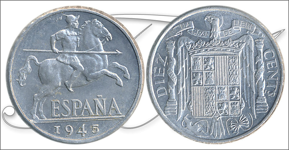 España - 1945 - Franco - Nº 00244 - S/C-/aUNC - 10 centimos 1945