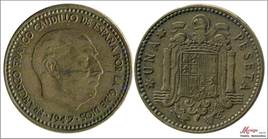 España - 1948 - Franco - Nº 00269 - MBC / VF - 1 peseta 1947 (48)