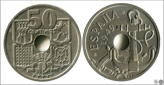 España - 1951 - Franco - Nº 00248 - EBC / XF - 50 centimos 1949 (51) flechas invertidas