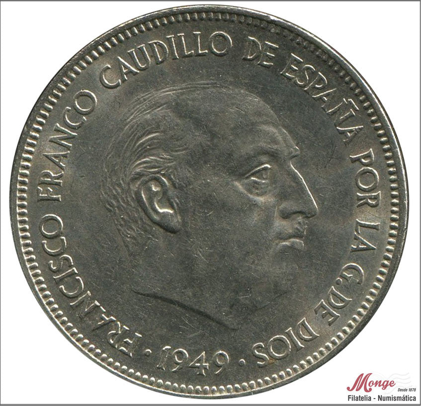 España - 1951 - Franco - Nº 00305 - EBC / XF - 5 pesetas 1949 (51) trucada