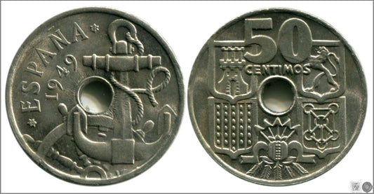 España - 1952 - Franco - Nº 00250 - S/C-/aUNC - 50 centimos 1949 (52)