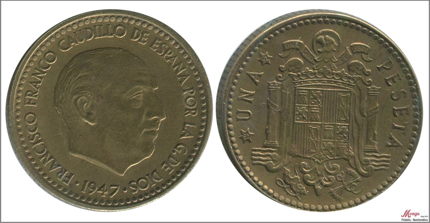 España - 1952 - Franco - Nº 00273 - MBC+ / VF+ - 1 peseta 1947 (52)