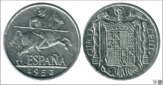 España - 1953 - Franco - Nº 00241 - S/C / UNC - 5 centimos 1953