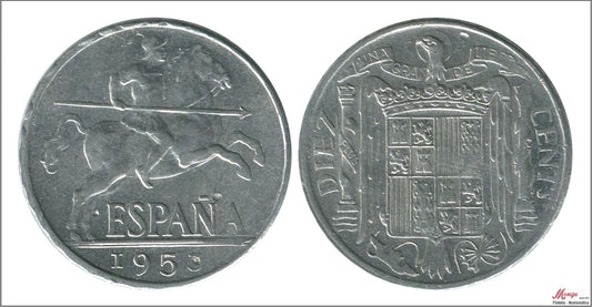 España - 1953 - Franco - Nº 00245 - EBC / XF - 10 centimos 1953