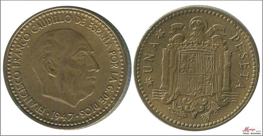 España - 1953 - Franco - Nº 00274 - MBC+ / VF+ - 1 peseta 1947 (53)