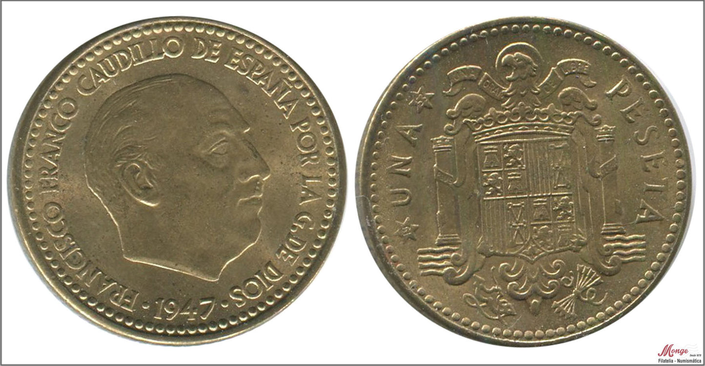 España - 1953 - Franco - Nº 00274 - S/C- aUNC - 1 peseta 1947 (53)