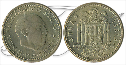 España - 1954 - Franco - Nº 00275 - S/C-/aUNC - 1 pta 1947 (54)