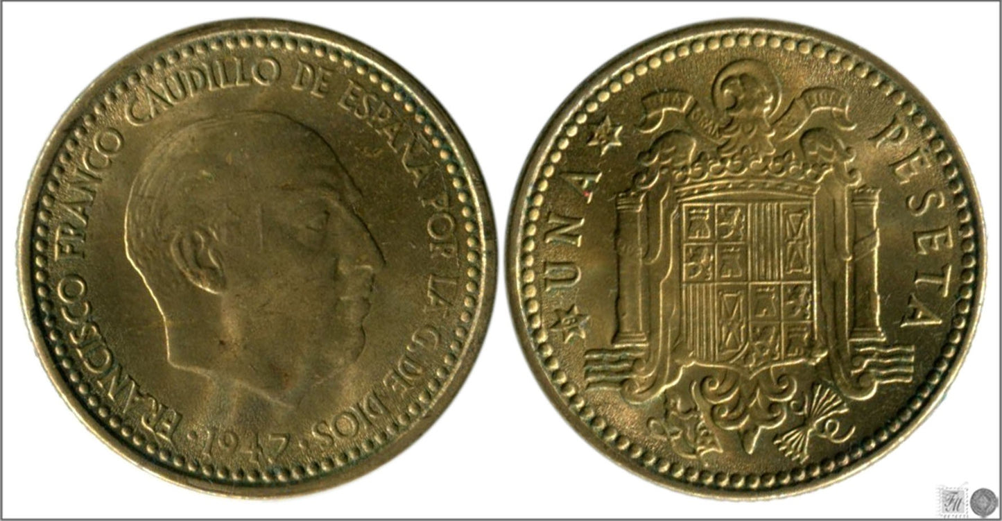 España - 1954 - Franco - Nº 00275 - Sin circular menos - S/C-/aUNC - 1 peseta 1947 (54)