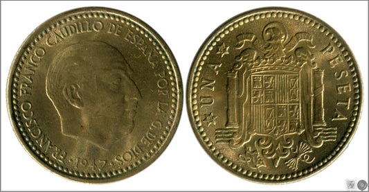 España - 1954 - Franco - Nº 00275 - Sin circular menos - S/C-/aUNC - 1 peseta 1947 (54)