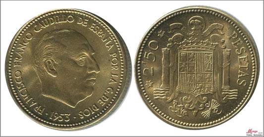 España - 1954 - Franco - Nº 00297 - S/C- aUNC - 2,50 pesetas 1953 (54)