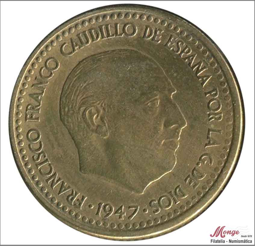 España - 1956 - Franco - Nº 00276 - MBC - / VF- - 1 peseta 1947 (56) / Con 56 rabo completo OFERTA