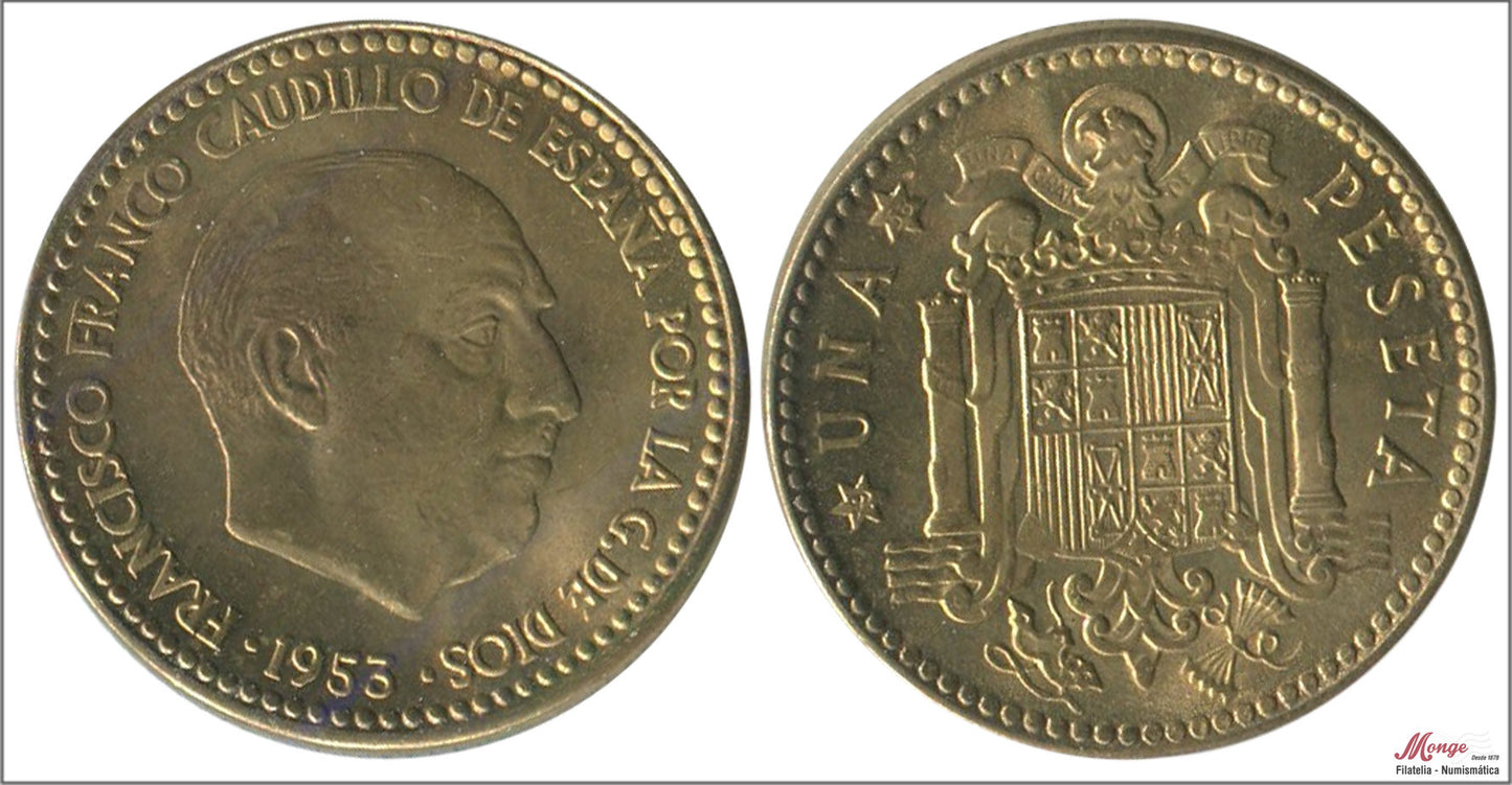 España - 1956 - Franco - Nº 00278 - S/C-/aUNC - 1 peseta 1953 (56)