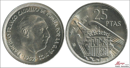 España - 1958 - Franco - Nº 00325 - S/C-/aUNC - 25 pesetas 1957 (58)