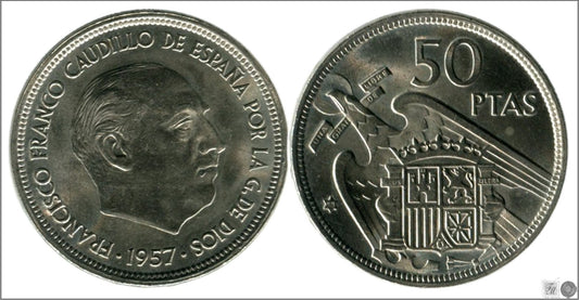 España - 1958 - Franco - Nº 00340 - S/C / UNC - 50 pesetas 1957 (58)