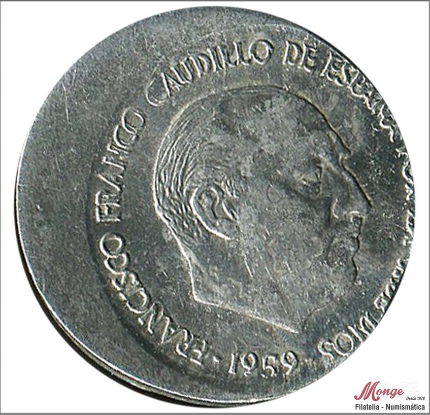 España - 1959 - Franco - Nº 00246V - EBC / XF - 10 centimos 1959 / Desplazada a derecha / Preciosa