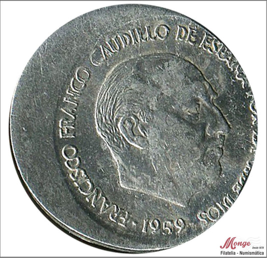 España - 1959 - Franco - Nº 00246V - EBC / XF - 10 centimos 1959 / Desplazada a derecha / Preciosa