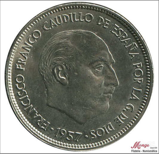 España - 1959 - Franco - Nº 00326 - EBC / XF - 25 pesetas 1957 (59)