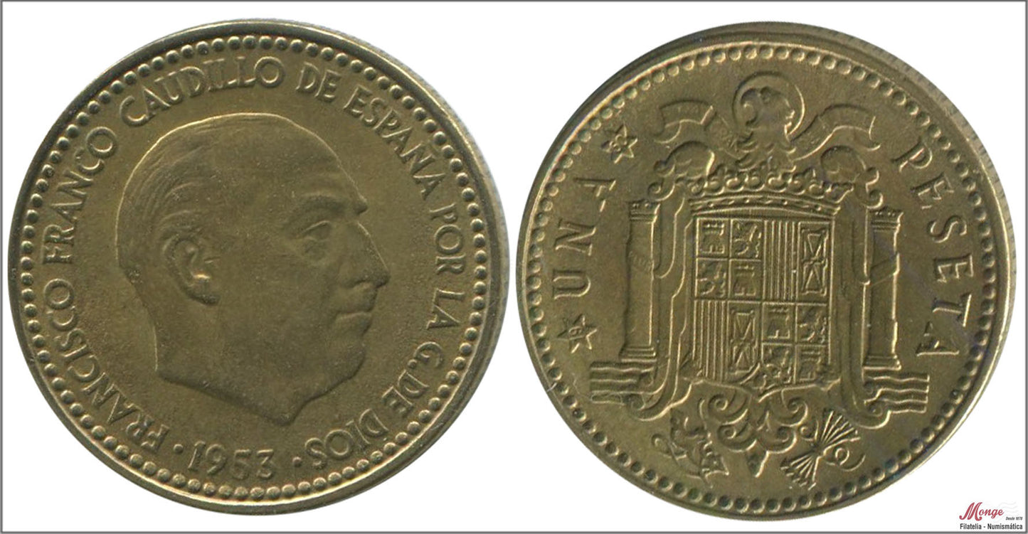 España - 1960 - Franco - Nº 00279 - EBC / XF - 1 peseta 1953 (60)