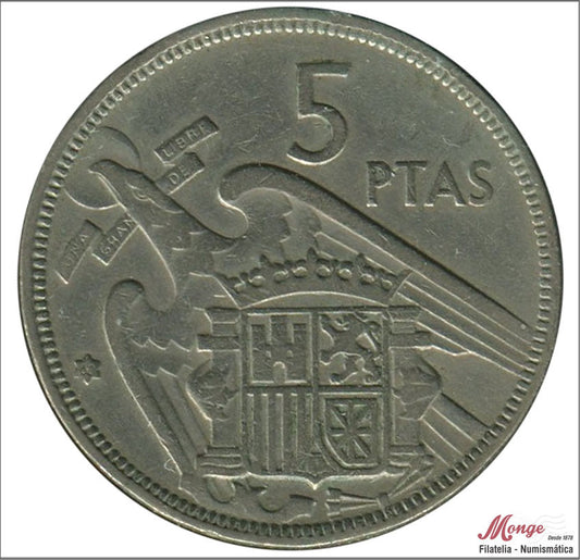 España - 1960 - Franco - Nº 00309 - BC / F - 5 pesetas 1957 (60)