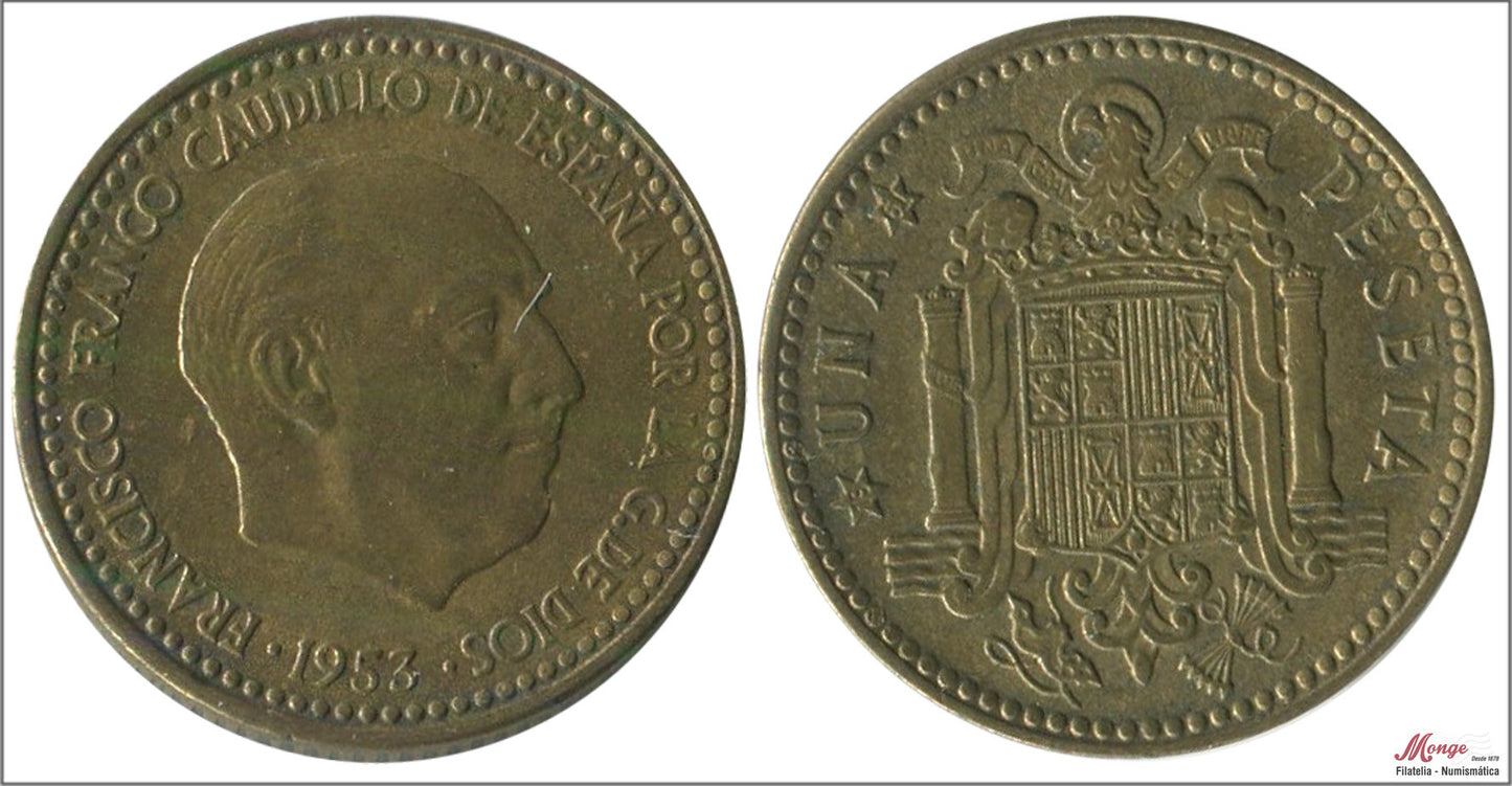 España - 1961 - Franco - Nº 00280 - EBC- / XF- - 1 peseta 1953 (61)