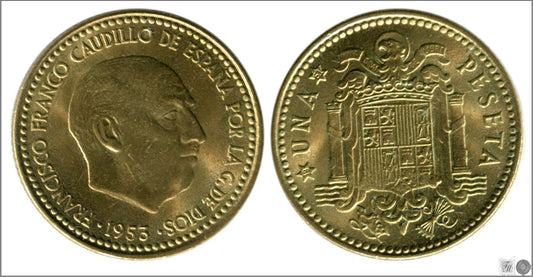 España - 1961 - Franco - Nº 00280 - S/C-/aUNC - 1 peseta 1953 (61) / Preciosa