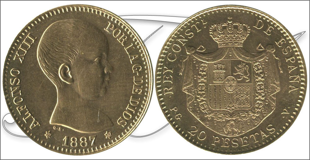 España - 1962 - Reacuñaciones Oficiales - Nº RO.007 - S/C- aUNC - 20 pesetas 1887 (*19*62) PGV 6,45 gr. oro