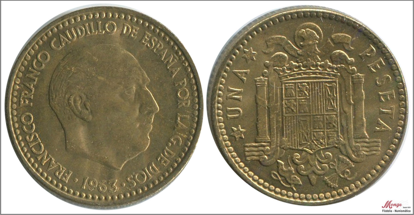 España - 1964 - Franco - Nº 00284 - S/C / UNC - 1 peseta 1963 (64)