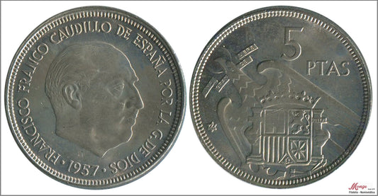 España - 1966 - Franco - Nº 00315 - S/C-/aUNC - 5 pesetas 1957 (66)