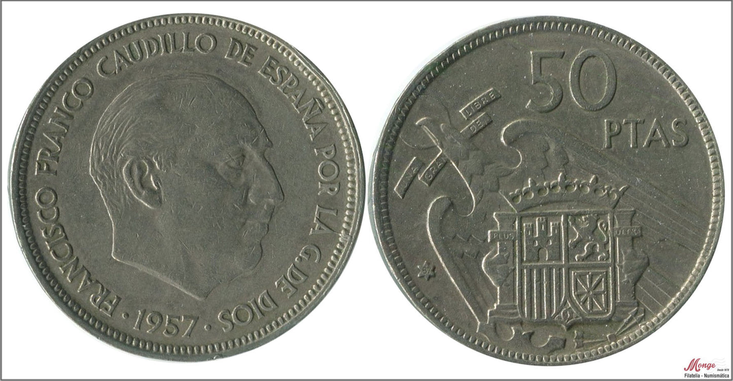 España - 1967 - Franco - Nº 00343 - BC / F - 50 pesetas 1957 (67)