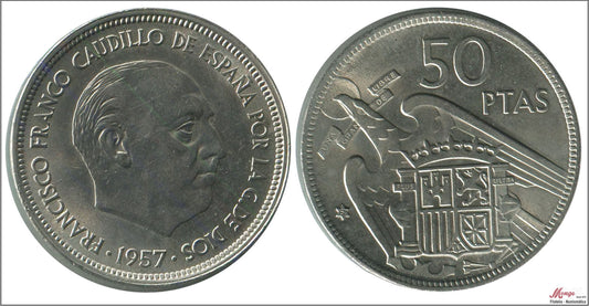 España - 1967 - Franco - Nº 00343 - EBC / XF - 50 pesetas 1957 (67)