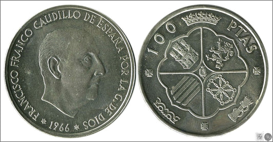 España - 1968 - Franco - Nº 00354 - S/C- aUNC - 100 pesetas 1966 (68) AG