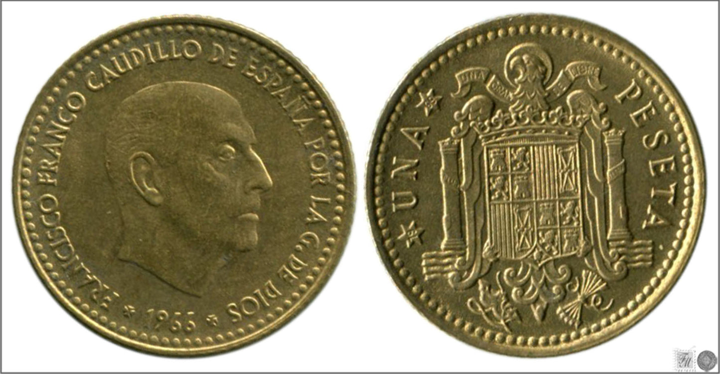 España - 1969 - Franco - Nº 00290 - S/C / UNC - 1 peseta 1966 (69)