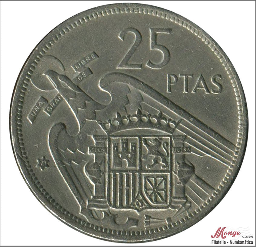 España - 1971 - Franco - Nº 00335 - BC / F - 25 pesetas 1957 (71)