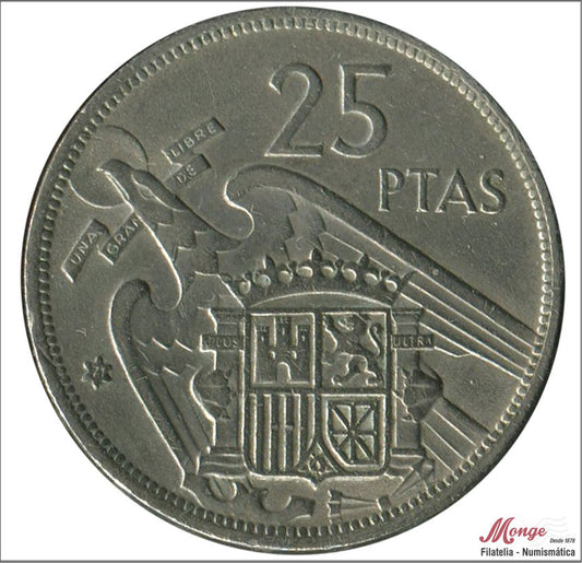 España - 1971 - Franco - Nº 00335 - BC / F - 25 pesetas 1957 (71)