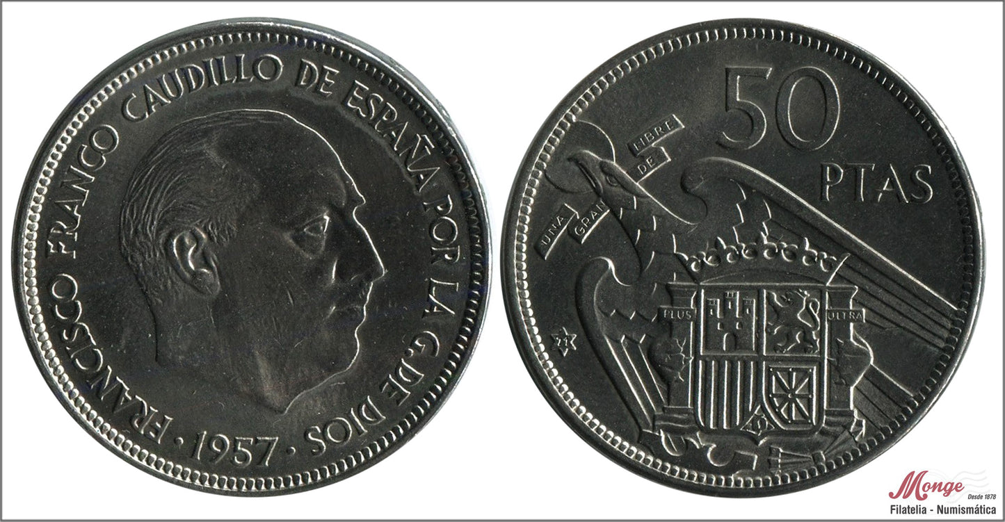 España - 1971 - Franco - Nº 00347 - S/C / UNC - 50 pta 1957 (71) ( proviene de tira)