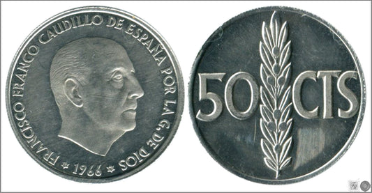 España - 1972 - Franco - Nº 00263 - PROOF - 50 centimos 1966 (72)