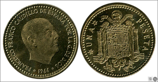 España - 1972 - Franco - Nº 00293 - PROOF - 1 peseta 1966 (72)