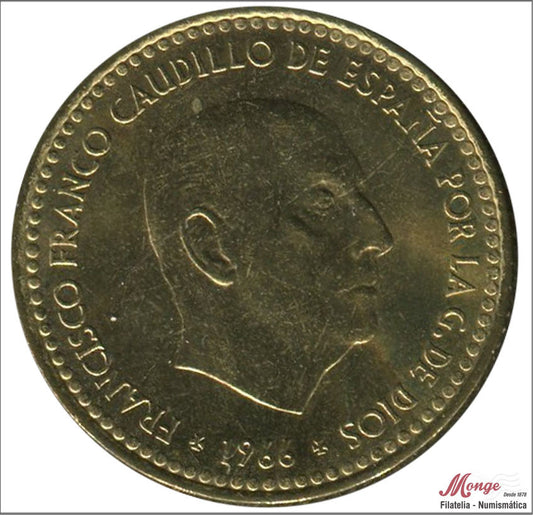 España - 1972 - Franco - Nº 00293 - S/C / UNC - 1 peseta 1966 72)