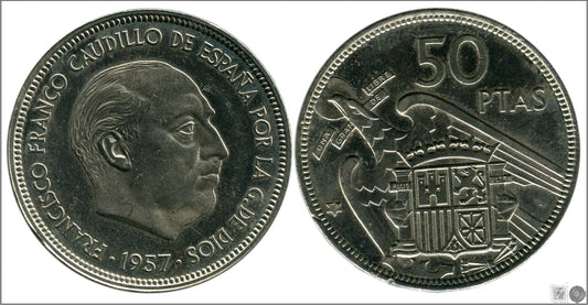 España - 1972 - Franco - Nº 00348 - PROOF - 50 pesetas 1957 (72)