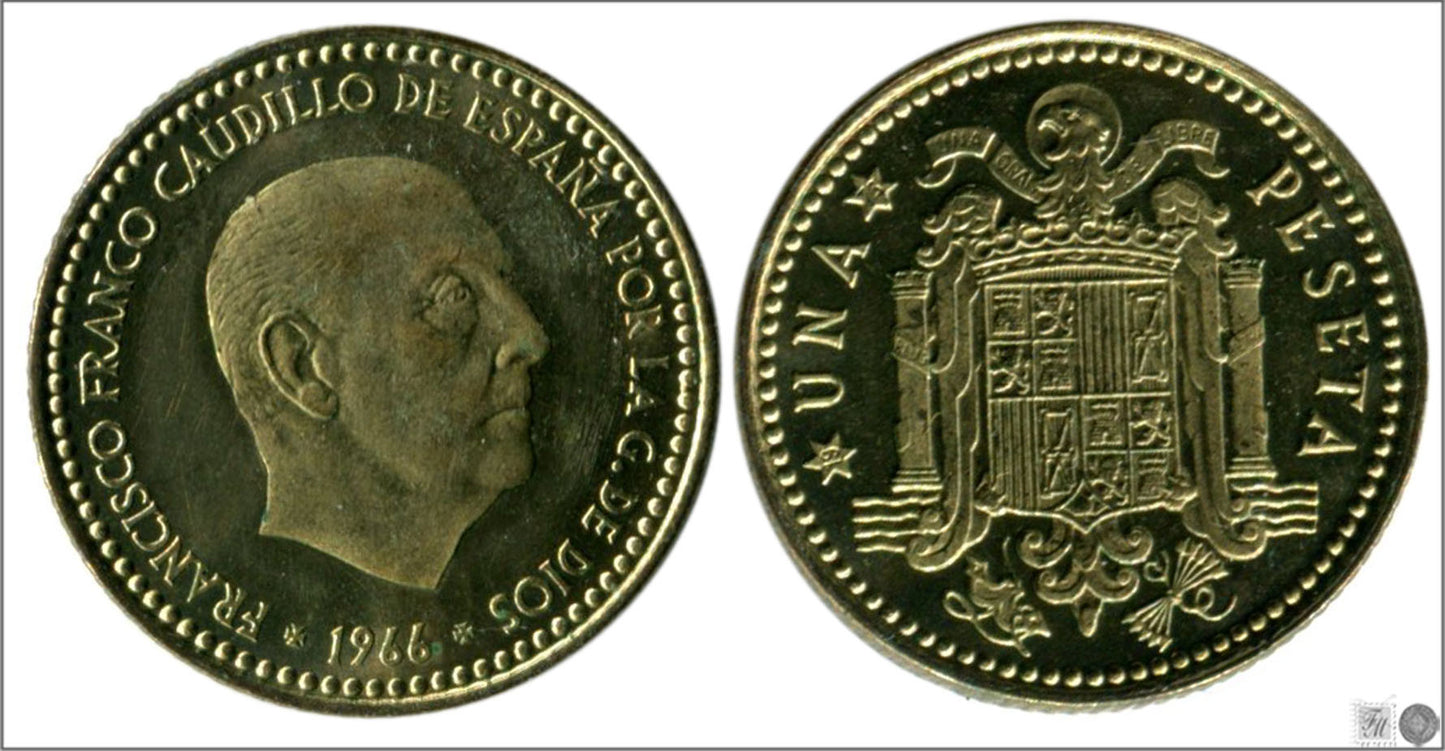 España - 1973 - Franco - Nº 00294 - PROOF - 1 peseta 1966 (73)