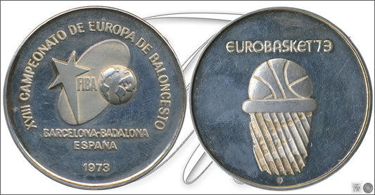 España - 1973 - Medalla - PROOF - Eurobasquet 1973 / 20 gr. plata pura / Numisart Europa S.A.