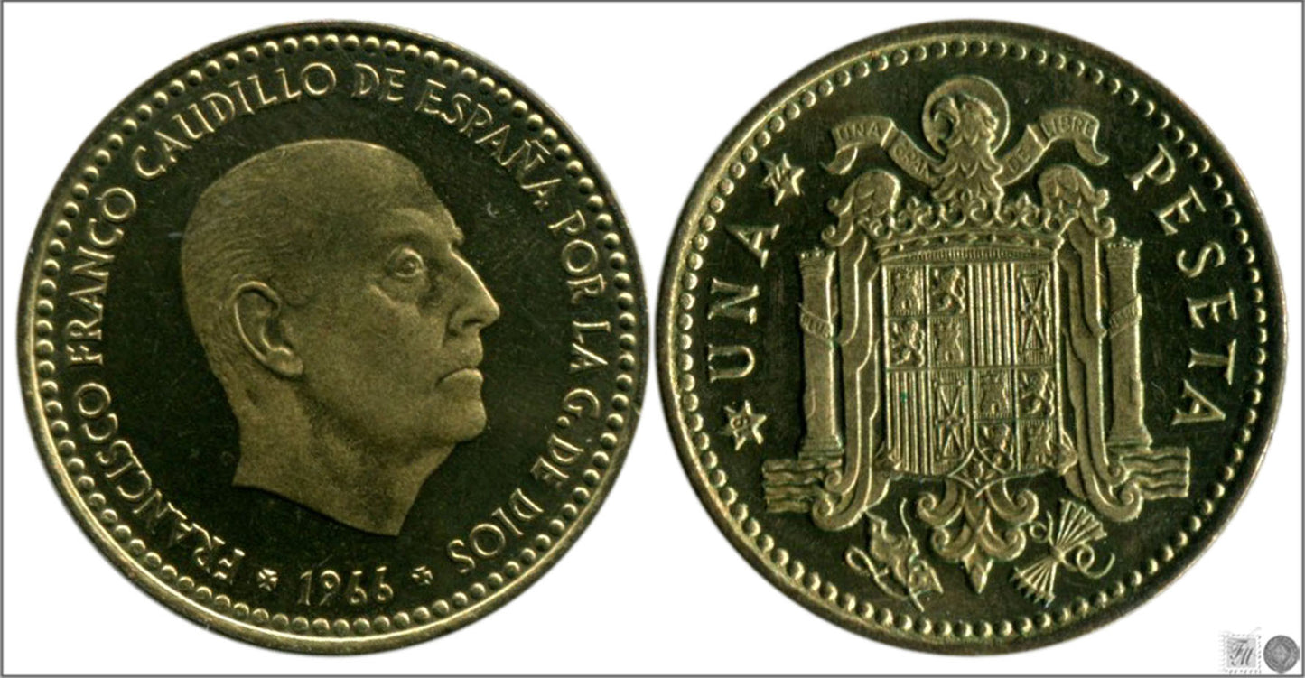 España - 1974 - Franco - Nº 00295 - PROOF - 1 peseta 1966 (74)