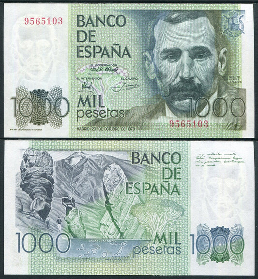 España - 1979 - Billetes Juan Carlos I - Nº 00523 - SC/UNC - 1000 pesetas 1979 sin serie