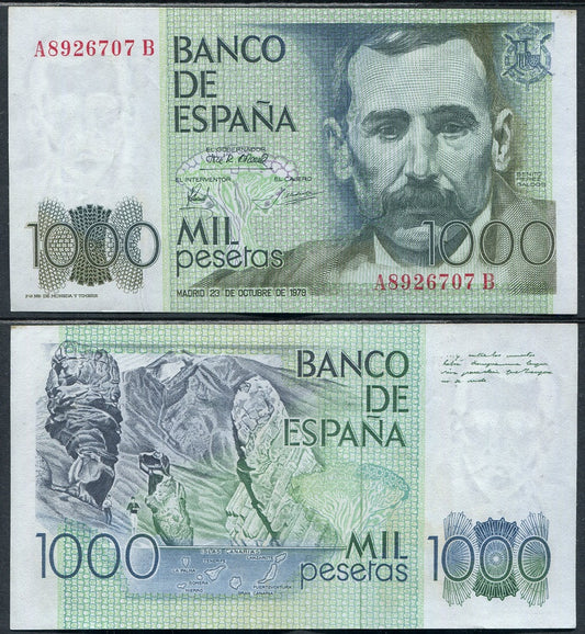 España - 1979 - Billetes Juan Carlos I - Nº 00524 - EBC/XF - 1000 pesetas 1979 con serie