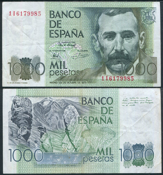 España - 1979 - Billetes Juan Carlos I - Nº 00524 - MBC/VF - 1000 pesetas 1979 con serie