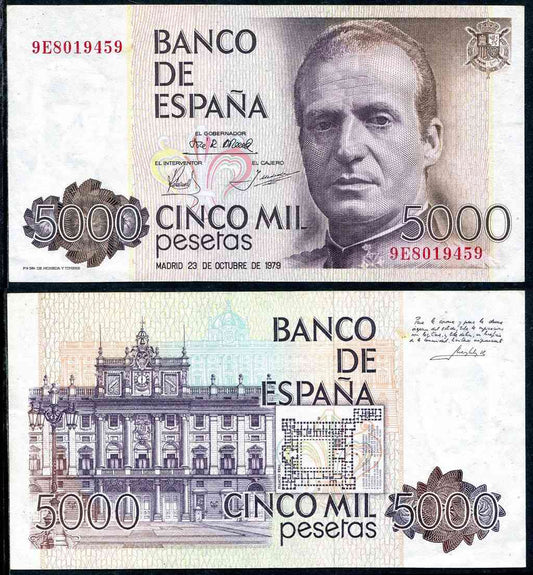 España - 1979 - Billetes Juan Carlos I - Nº 00528-9E - SC-/aUNC - 5000 pesetas 1979 serie 9 E