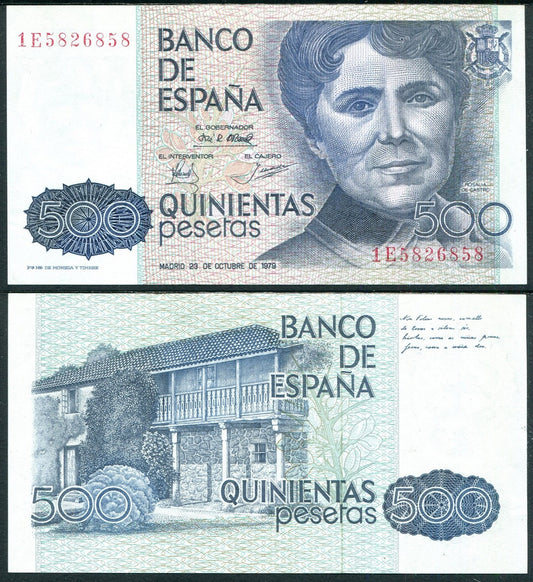 España - 1979 - Billetes Juan Carlos I - Nº 00530 - SC/UNC - 500 pesetas 1979 con serie